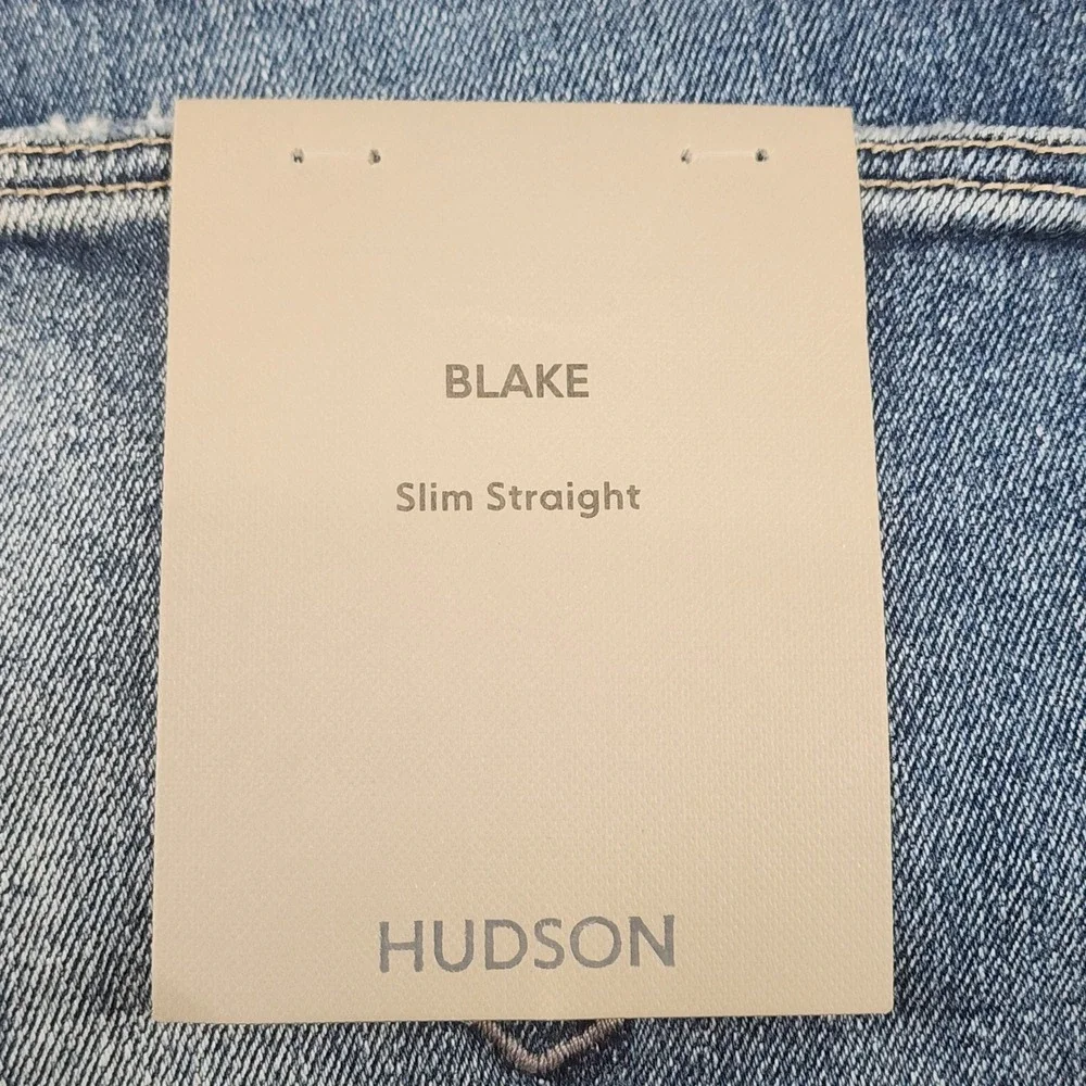 Hudson Blake Jeans Mens 40x34 Medium Wash Denim Slim Straight Distressed Pocket